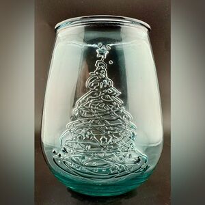 San Miguel 100% Recycled Green Christmas Tree Glass 24oz